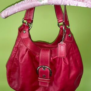 Coach Red Leather Shoulder Bag